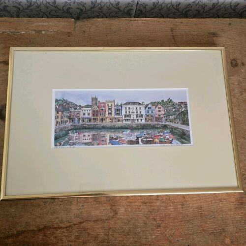 Framed Dartmouth Harbor Print in Contemporary Style 10"x15