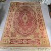 Oriental-Style Area Rug with Medallion and Floral Borders