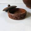 Wooden Bowls, Large Turned and Small Carved Lidded - 2