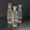 Etched Glass Bottles With Stoppers, Fern Motif