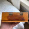 Wooden Half-Moon Trinket Box With Hinged Lid - 4