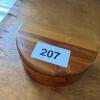 Wooden Half-Moon Trinket Box With Hinged Lid - 6