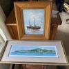 Maine Harbor Scene Print & Framed Sailboat Painting