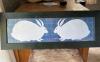 Framed Warren Kimble White Rabbits Wall Art, 22"x8"