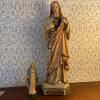 Sacred Heart Jesus and Virgin Mary Statues with Rosary