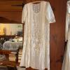 White Dress With Lace Trim & Floral Embroidery
