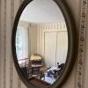 Oval Wall Mirror With Green Frame