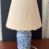 Blue and White Pottery Table Lamp with Pierced Shade