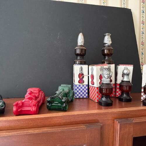 Vintage Avon Car Bottles and Chess Piece Bottles