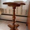 Wooden Pedestal Side Table, Traditional Style
