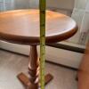 Wooden Pedestal Side Table, Traditional Style - 5