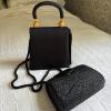 Black Beaded Evening Clutch and Black Satin Evening Purse