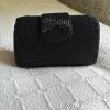 Black Beaded Evening Clutch and Black Satin Evening Purse - 3