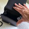 Black Beaded Evening Clutch and Black Satin Evening Purse - 5