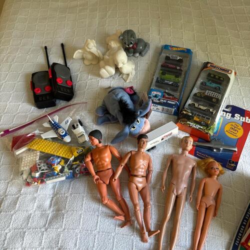 Assorted Vintage Toys, Dolls, Matchbox Cars, Bridge Books