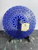 Handcrafted Kiln-Fired Glass Plate With Blue Floral Pattern - 2