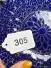 Handcrafted Kiln-Fired Glass Plate With Blue Floral Pattern - 6