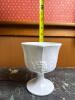 Milk Glass Sugar Bowl, Creamer, and Grape Motif Compote - 2