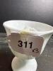 Milk Glass Sugar Bowl, Creamer, and Grape Motif Compote - 5