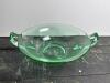 Green Uranium Glass Handled Bowl in Art Deco Style - 2