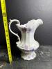 Victorian-Style Stone China Pitcher and Basin Set, Lily Pattern - 2