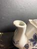 Blue and White Staffordshire-Style Teapots and Plates - 6