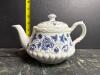 Blue and White Staffordshire-Style Teapots and Plates - 7