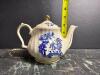 Blue and White Staffordshire-Style Teapots and Plates - 9