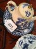 Blue and White Staffordshire-Style Teapots and Plates - 12