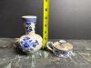 Delft Blue Handpainted Vase and Chamberstick, Holland - 2