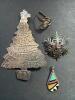 Sterling Silver Brooches, Zuni Pendant, and Silver Ring
