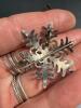 Sterling Silver Brooches, Zuni Pendant, and Silver Ring - 6
