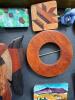 Hand-Painted Ceramic Brooch with Building Scene - 3