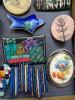Hand-Painted Ceramic Brooch with Building Scene - 4