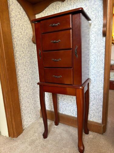 Jewelry Armoire in Traditional Style with Four Drawers