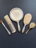 Silver Plated Vanity Brush, Comb, Mirror, and Grooming Set
