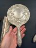 Silver Plated Vanity Brush, Comb, Mirror, and Grooming Set - 5