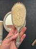 Silver Plated Vanity Brush, Comb, Mirror, and Grooming Set - 7