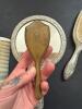 Silver Plated Vanity Brush, Comb, Mirror, and Grooming Set - 9