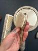 Silver Plated Vanity Brush, Comb, Mirror, and Grooming Set - 10