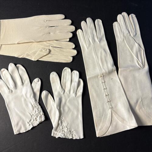Vintage Ladies' White Dress Gloves