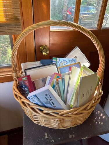 Basket Full of Greeting Cards, Notecards, and Stationery
