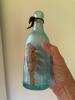 Antique Embossed Aqua Glass Bottles - 3