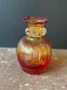 Hand-Blown Amberina-Style Art Glass Vase