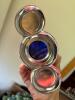 Silverplate and Blue Glass Condiment Set - 6