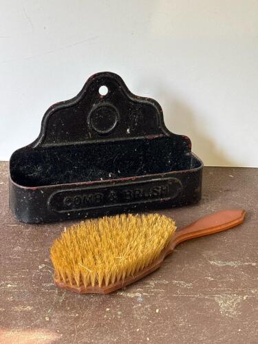 Vintage Comb and Brush Wall Holder