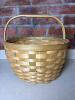 Woven Wood Basket with Handle
