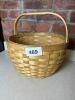 Woven Wood Basket with Handle - 6