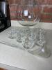 Pricess House Etched Glass Punch Bowl Set with Cups and Ladle