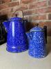 Enamelware Coffee Pots in Blue Graniteware - 2